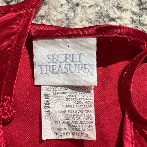 Vintage secret treasures red satin sexy slip dress size M - Picture 4 of 7